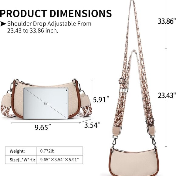 Women PU Leather Crossbody Bag Small Handbag Organizer Casual Fashion - Picture 2 of 6